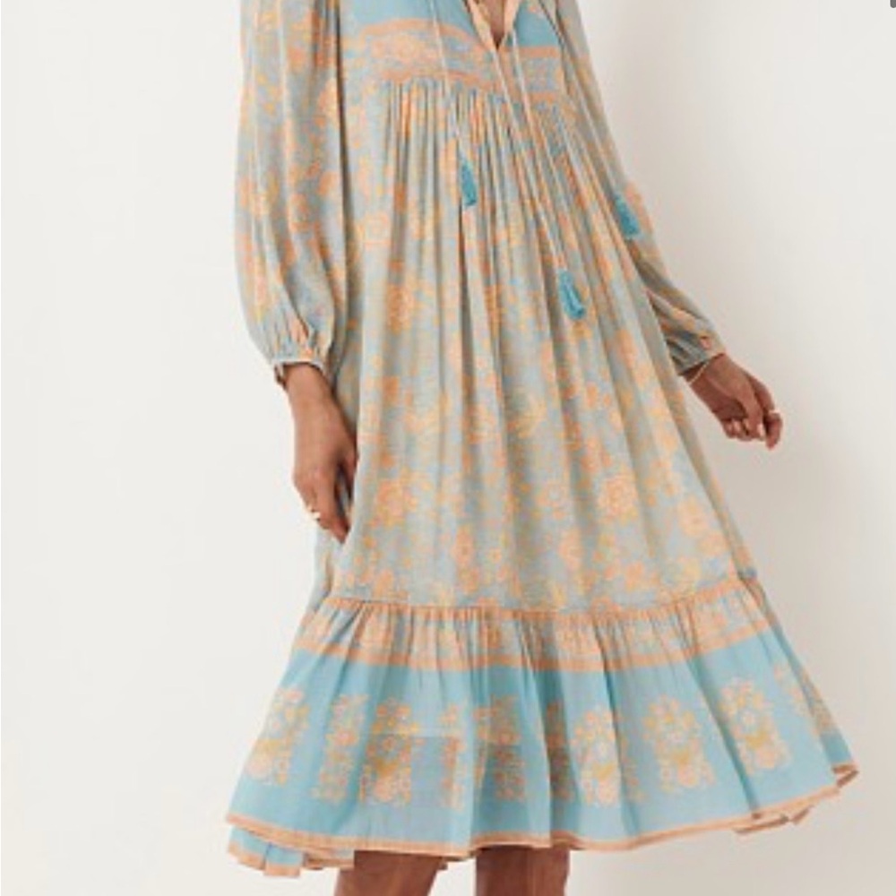 Spell Juniper Boho Midi Dress in Eggshell Blue